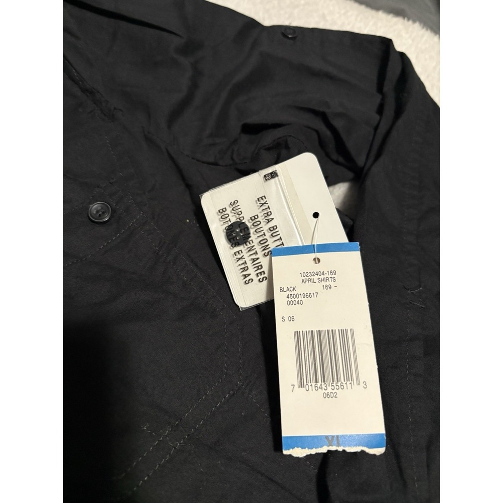 New Jones New York Sport Women's Black Cotton Roll Up Button Shirt Size XL Top - Picture 4 of 8